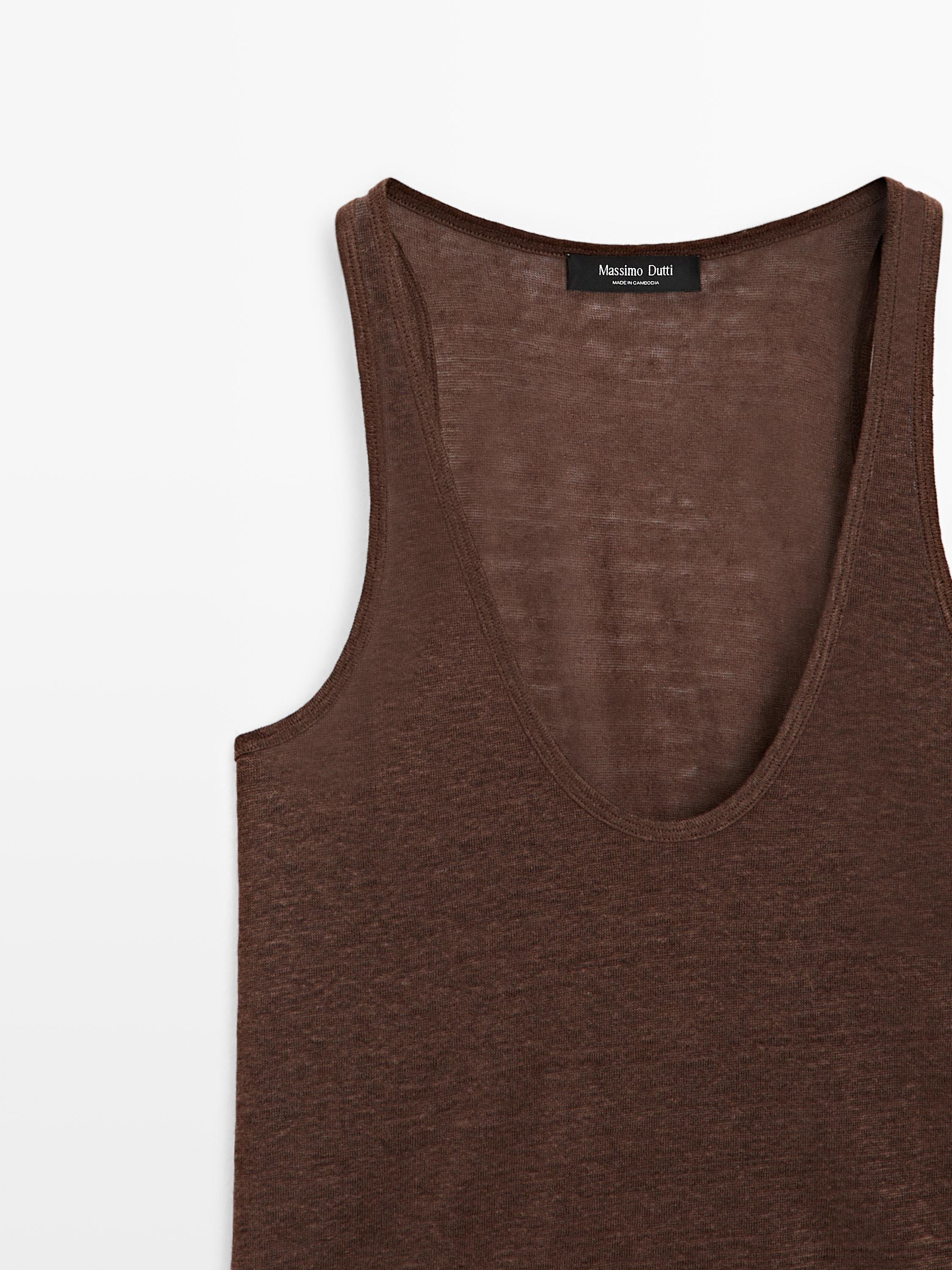 100% linen strappy top